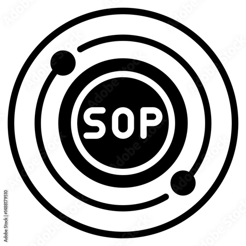 standard operating procedures glyph icon