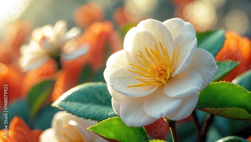Camellia flower just prior to the onset of wilting