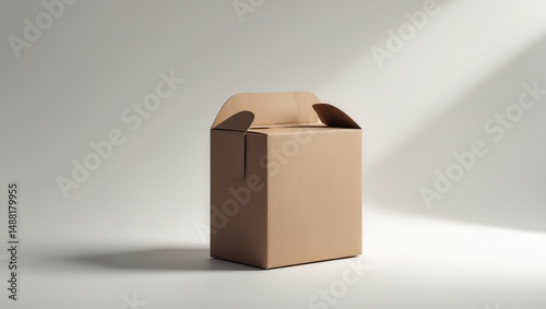 Wallpaper Mural Kraft cardboard box separated against a backdrop Torontodigital.ca