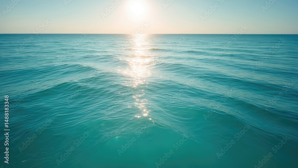 Obraz premium An aerial perspective of the serene, unspoiled ocean