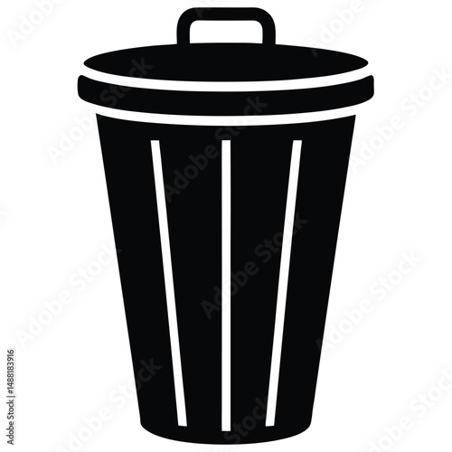 cleaner element isolated garbage bin on white background 