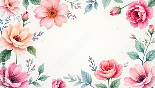 Delicate watercolor floral pattern, soft pastel shades , subtlety, pattern, art