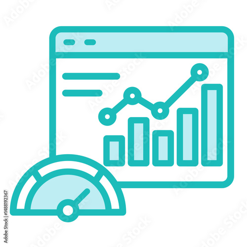 Kpi Dashboard  Icon Element For Design	