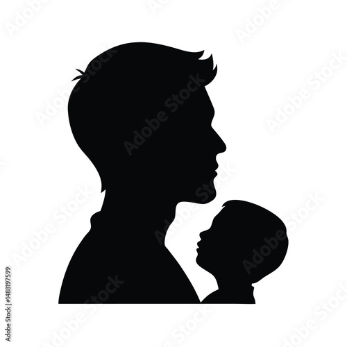 Father and Child Silhouette.
