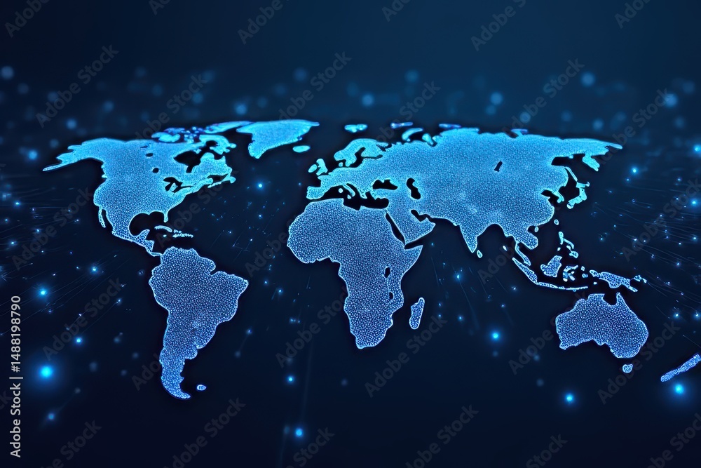 Fototapeta premium Connected World Aerial View of IoT Infrastructure