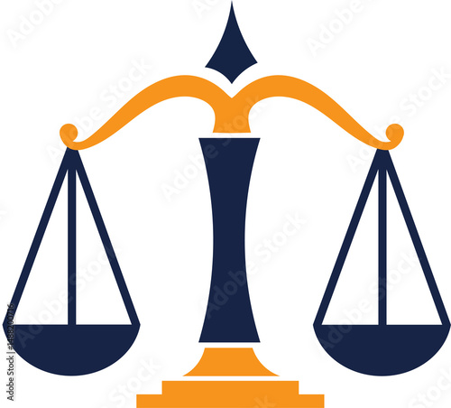 Scales of justice vector art shows the balance of law and justice as a symbol