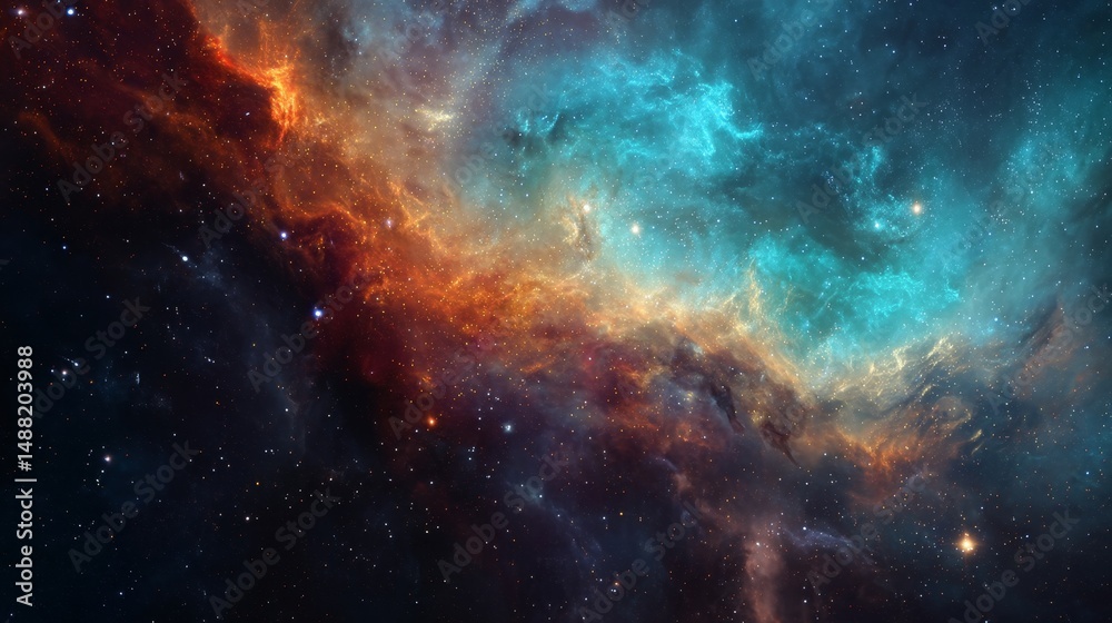 Fototapeta premium Colorful space galaxy cloud nebula. Stary night cosmos. Universe science astronomy. Supernova background