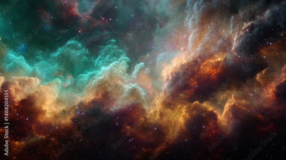 Fototapeta premium Colorful space galaxy cloud nebula. Stary night cosmos. Universe science astronomy. Supernova background