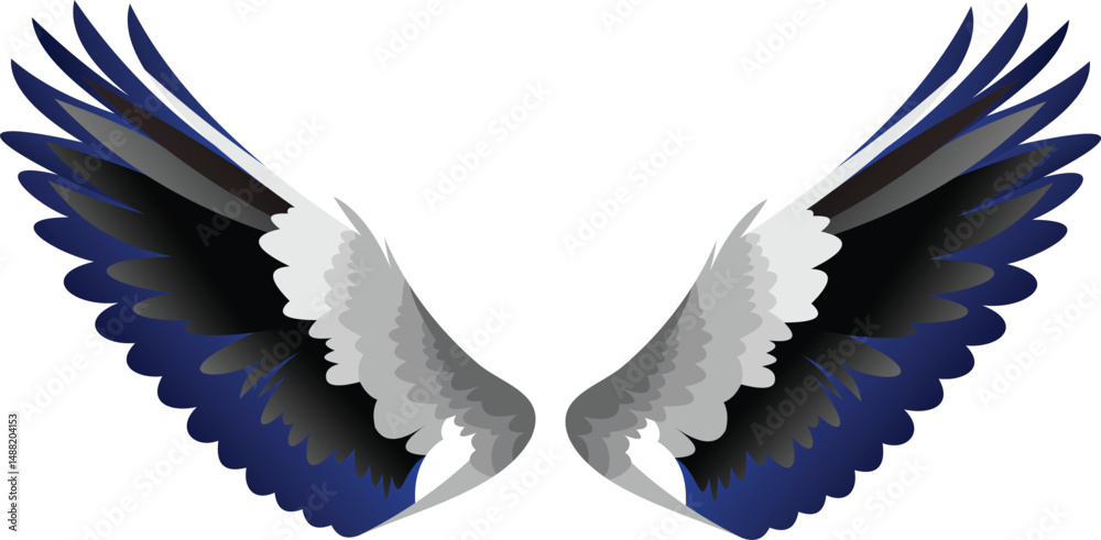 Holy wings vector icon. Filled flat sign for mobile concept and web design. Angel wings with nimbus glyph icon. Symbol, logo illustration.