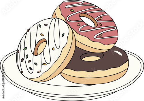 Donuts Silhouette Design for Printing. Simple Donuts Silhouette for Art and Craft. Fun Donuts Silhouette Design for Projects. Printable Donuts Silhouette for DIY Crafts