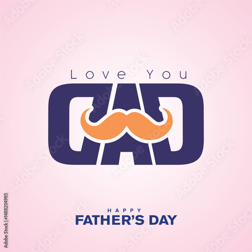 Father's day typo design, love you dad message for fathers day wishes , Happy father's day vector