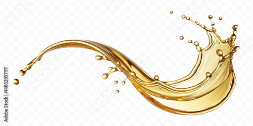 realistic 3d olive, cooking and engine oil splash isolated on white background