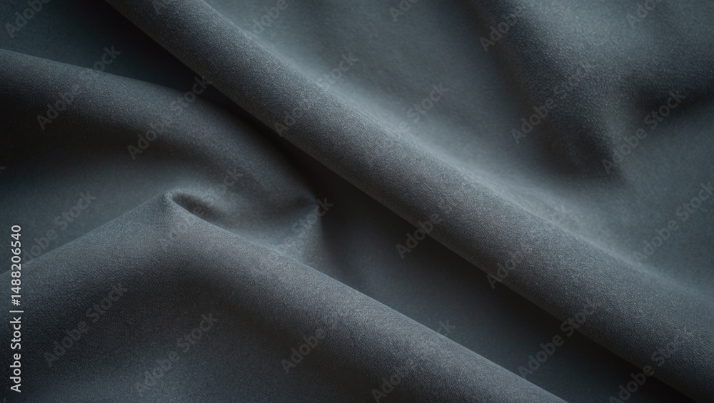 Fototapeta premium Background of dark grey suede fabric. Abstract texture.