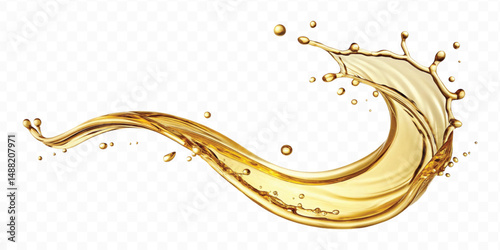 realistic 3d olive, cooking and engine oil splash isolated on white background