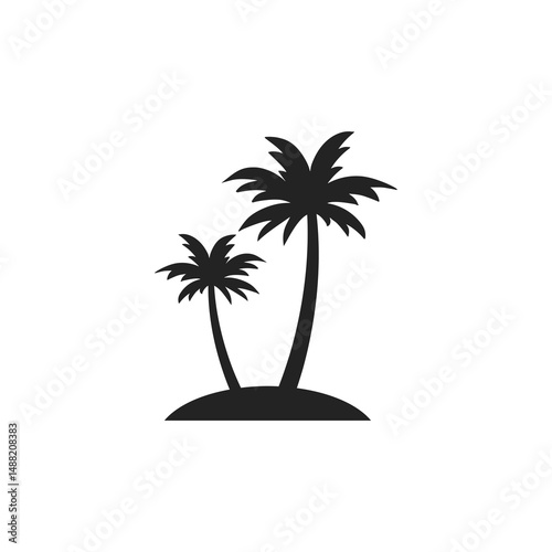 Palm tree island icon isolated on white background