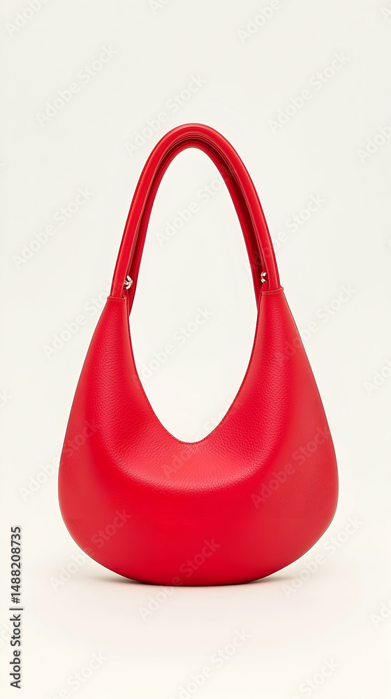 custom made wallpaper toronto digitalRed crescent handbag on white background; studio shot; fashion accessory; e-commerce product photo