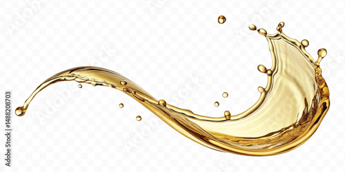 realistic 3d olive, cooking and engine oil splash isolated on white background