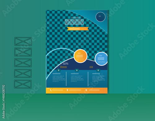 Travel flyer template design and creative minimal flyer.