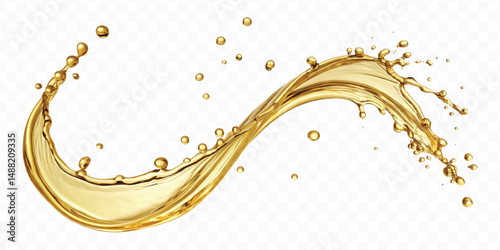 realistic 3d olive, cooking and engine oil splash isolated on white background