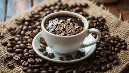 Close-up of freshly brewed black Turkish coffee