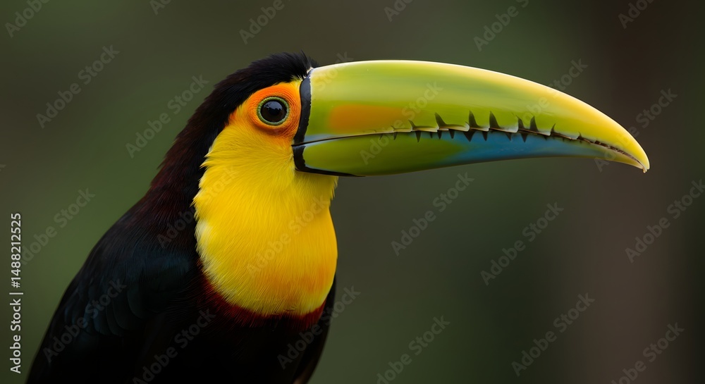 Obraz premium Toucan Bird Profile Colorful Beak