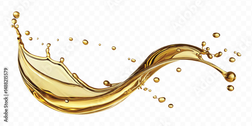 realistic 3d olive, cooking and engine oil splash isolated on white background