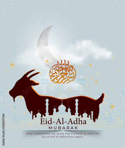 Eid Al Adha Mubarak Social Media Post Illustration Design Template