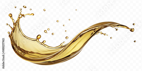 realistic 3d olive, cooking and engine oil splash isolated on white background