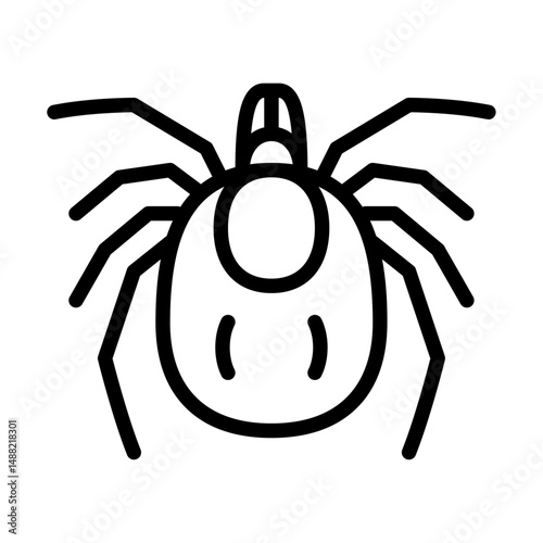 Tick outline icon. bug black line illustration.