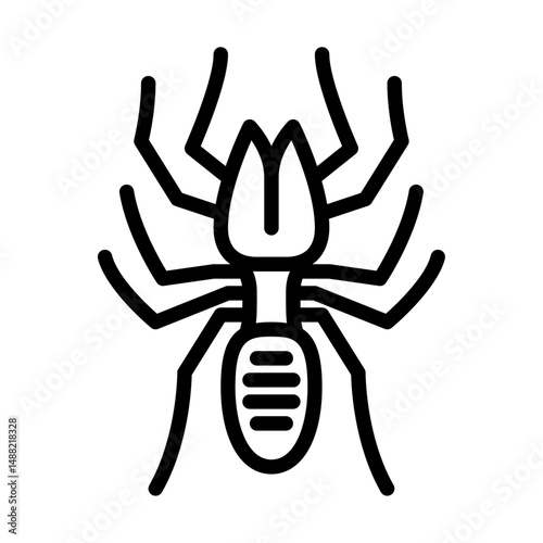 camel spider outline icon.  black line illustration.