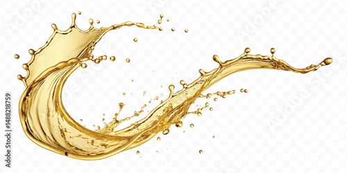 realistic 3d olive, cooking and engine oil splash isolated on white background