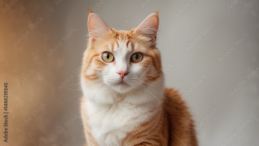 Fototapeta premium The complete image of a calico semi-flat face cat