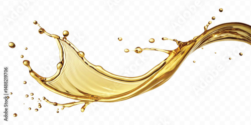 realistic 3d olive, cooking and engine oil splash isolated on white background