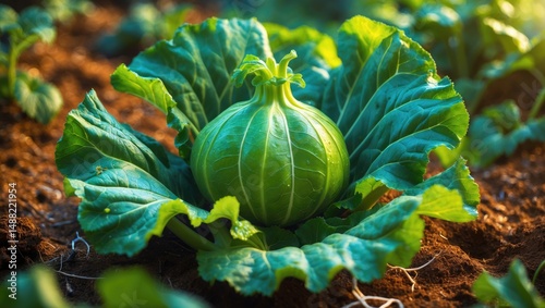 Cabbage with Turnip Roots and Kohlrabi photo