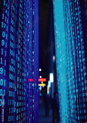 digital, data, matrix, binary code, futuristic, virtual, VR, technology, high-tech, 