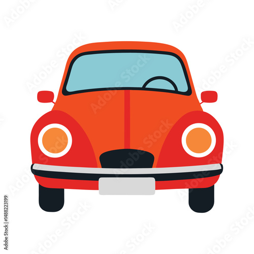 Classic orange Retro Car Front View Vector Design for Creatives