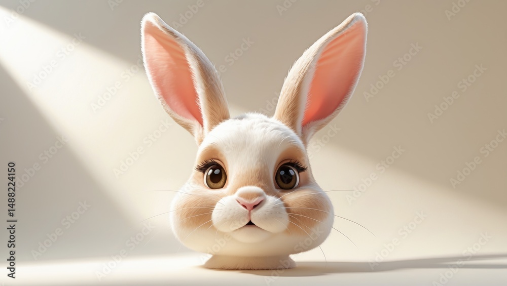 Obraz premium charmingly illustrated flat rabbit face