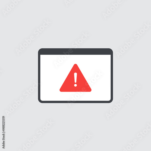 Error warning symbol displayed on a computer screen background Free Download Error warning symbol displayed on a computer screen background - GFXLoad