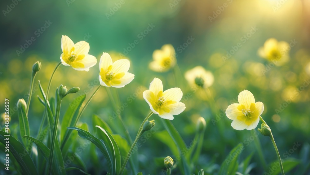 Fototapeta premium Stunning close-up macro of wild flowers in nature.