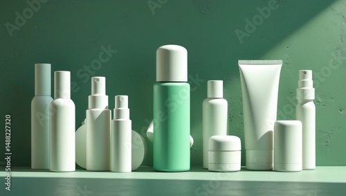 Different bottles of deodorant set on a backdrop