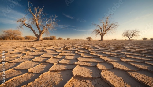 Horizontal composition of a dry landscape
