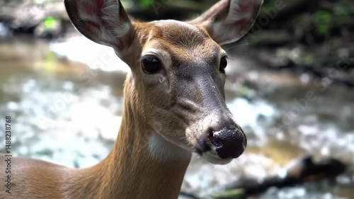 White-tailed Deer Close-Up  A Moment of Alertness in the Wild