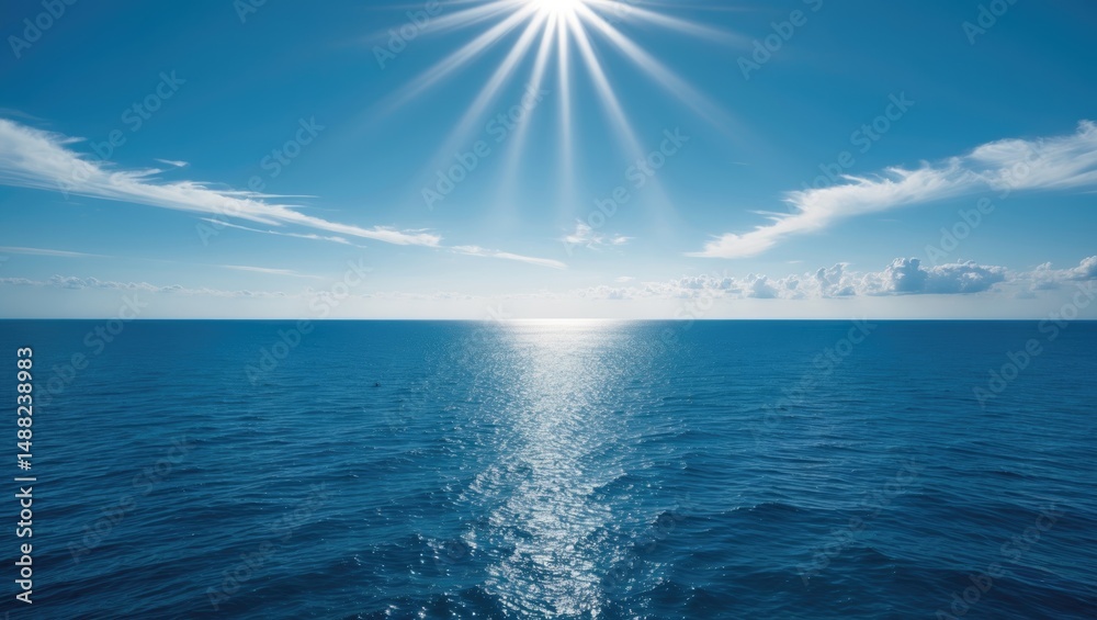 Obraz premium Calm sunset over the sea with colorful sky and waves