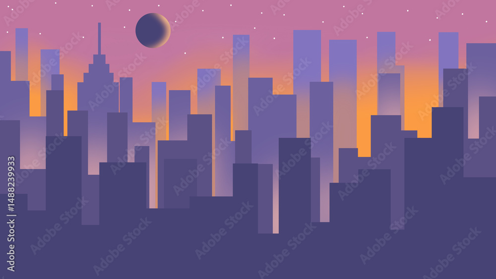 Fototapeta premium abstract city skyline background wallpaper design