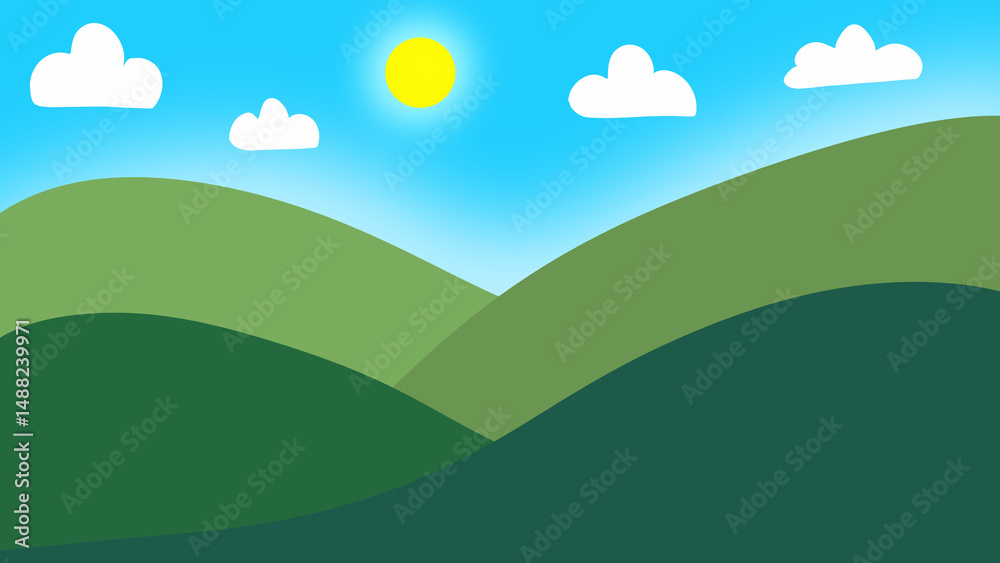 Obraz premium background landscape with mountains and clouds