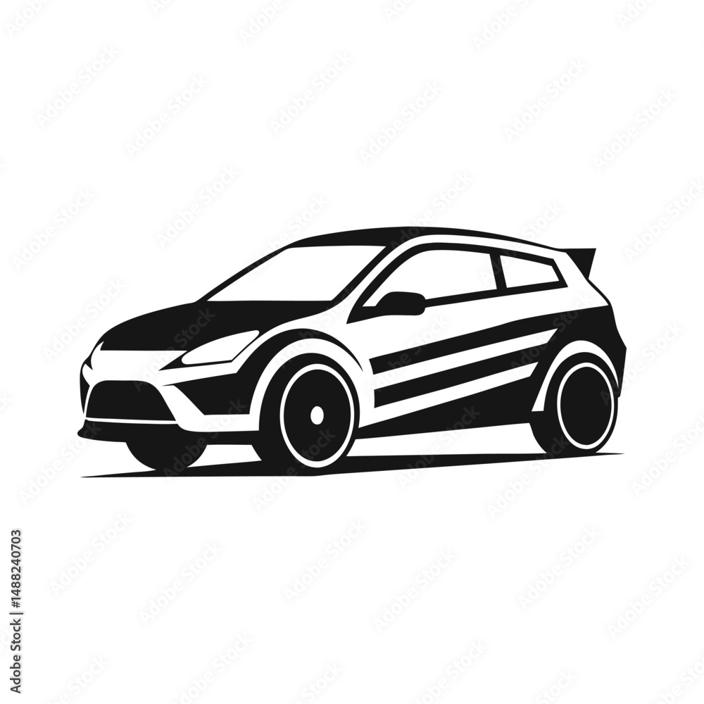 Obraz premium Modern minimalist car silhouette icon
