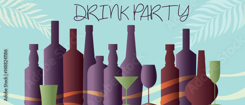Bar, pub poster, sommelier, wine tasting, booze. Drink party, booze collection, red wine, white wine, cabernet
