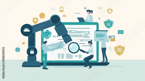 A flat illustration of robot arm