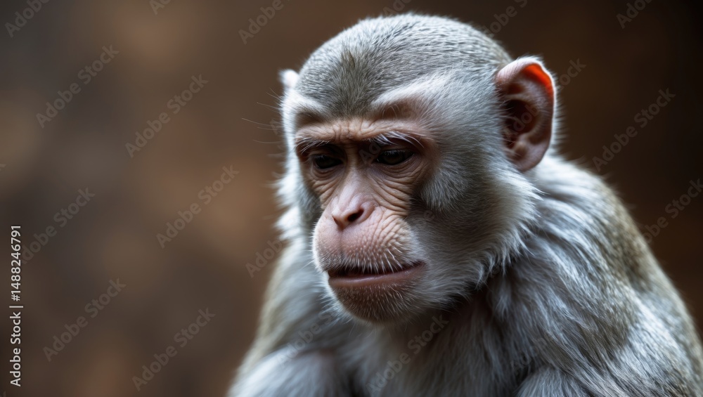Silvered-leaf monkey seemed dejected Silvered-leaf monkey seemed dejected