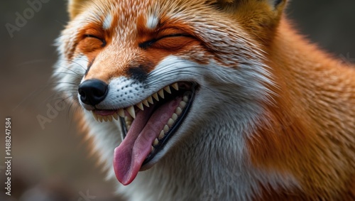 Fox yawning captured up close